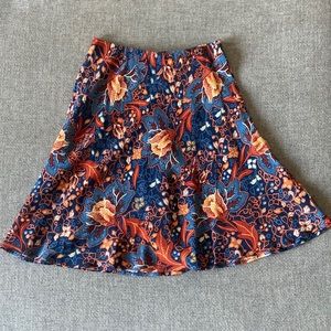 Anthropologie floral stretchy waist skirt